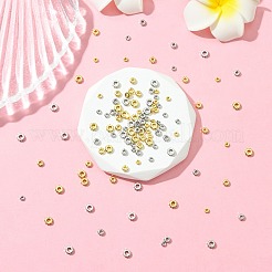 120個6スタイル真鍮ビーズ  フラットラウンド  ミックスカラー  3~5x1.5~2mm  穴：1~2mm  20個/スタイル&nbsp;KK-CJ0003-42