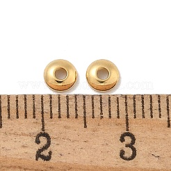 真鍮製ビーズキャップ  カドミウムフリー＆ニッケルフリー＆鉛フリー  フラットラウンド  18KGP本金メッキ  4x1mm  穴：1mm&nbsp;KK-H503-09G-01