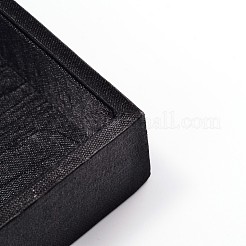 木製の直方体のアクセサリープレゼンテーションボックス  布で覆わ  12 compertments  ブラック  35x24x3cm&nbsp;ODIS-N021-02