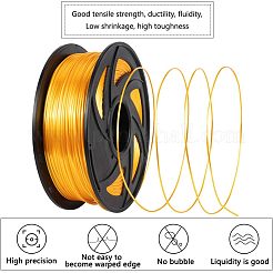 プラスチックコード  3Dプリンターフィラメント  ゴールド  1.75mm  約340m /ロール&nbsp;OCOR-WH0032-47A