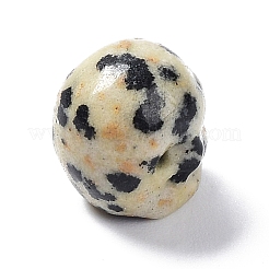 天然ダルメシアンの碧玉ビーズ  ハロウィンの頭蓋骨  11~11.5x8.5~9x11~11.5mm  穴：0.9~1mm&nbsp;G-C038-01R