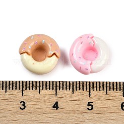 オペーク樹脂カボション  模造食品  ドーナツ  ミックスカラー  12.5x12.5x6.5mm&nbsp;RESI-H166-25E