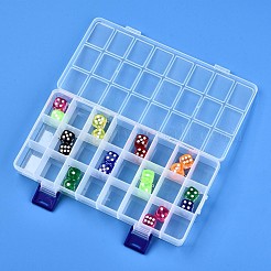 ポリプロピレン（pp）ビーズ収納容器  24コンパートメントオーガナイザーボックス  ヒンジ付き蓋付き  長方形  透明  21.7x11x3cm  コンパートメント：3.4x2.5センチメートル&nbsp;CON-S043-017