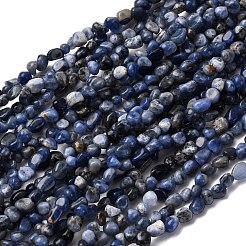 天然石ソーダライトビーズ連売り  ナゲット  5~9x4~6x3~4.5mm  穴：0.7mm  約75~89個/連  15.35''（39cm）〜15.94''（40.5cm）&nbsp;G-I389-A08