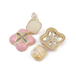 Flower Brass Enamel Stud Earrings for Women&nbsp;EJEW-Q391-19G