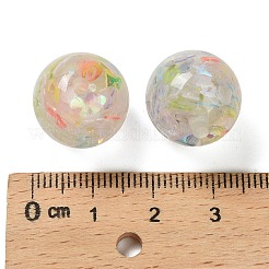 透明樹脂とスパンコールビーズ  ラウンド  カラフル  16mm  穴：2mm&nbsp;RESI-G110-01D