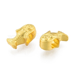 合金ヨーロピアンビーズ  大穴ビーズ  マットなスタイル  人魚  マットゴールドカラー  16x8.5x8mm  穴：5mm&nbsp;FIND-G035-72MG