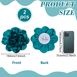 2Pcs Polyester Flower Iron Pins&nbsp;JEWB-FG0001-42A