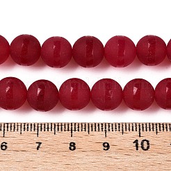 Frosted Natural White Jade Beads Strands&nbsp;G-T138-10mm-209B