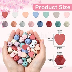 80Pcs 2 Styles Spray Painted Natural Maple Wood Beads&nbsp;WOOD-YW0001-36