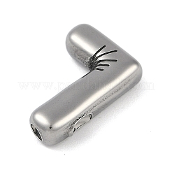変色防止304ステンレススチールペンダント  文字l  18x12.5x5mm  穴：2mm&nbsp;STAS-K256-25L-P