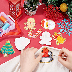 12Pcs 6 Style Christmas Theme Towel Embroidery Cloth Self Adhesive Patches&nbsp;PATC-FG0001-46