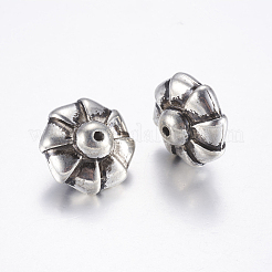 CCBプラスチックビーズ  花  アンティークシルバー  22x15mm  穴：2mm&nbsp;CCB-G007-28AS