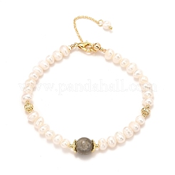 Natural Labradorite Beaded Bracelets&nbsp;BJEW-D447-17G