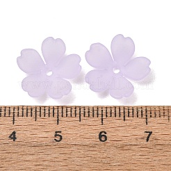 つや消しアクリルビーズキャップ  花  5枚の花びら  ライラック  14x15x3.5mm  穴：1.4mm  約2688個/500g&nbsp;AC-CBA1E6C-08D