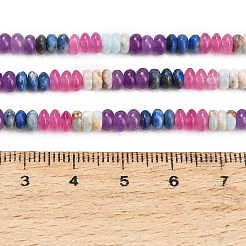 グラデーションカラーの天然染色白翡翠、ラピスラズリ、合成寿山石ビーズの連  滑らかなロンデル  ミックスカラー  4.5x2~2.5mm  穴：0.8mm  約162~167個/連  15.16''（38.5センチメートル）&nbsp;GG-CBA1E0E-01C