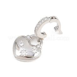 Brass Micro Pave Clear Cubic Zirconia Pendants&nbsp;KK-H268-07P-08