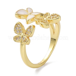 Butterfly Real 18K Gold Plated Cuff Rings for Girl Women Gift&nbsp;ZIRC-C021-14G
