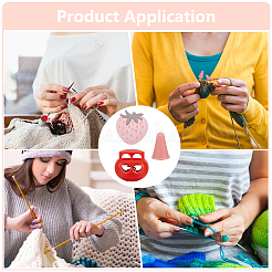 20Pcs 5 Styles Strawberry Synthetic Rubber Knitting Needle Point Protectors&nbsp;FIND-GA0008-11