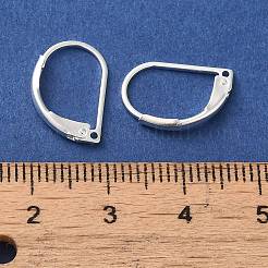 真鍮製フレンチフックピアスパーツ  カドミウムフリー＆鉛フリー  銀  15x10x2mm  穴：0.8mm  ピン：10x2mm&nbsp;FIND-Z039-27S