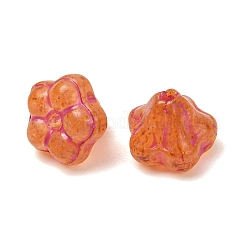 手作りのランプワーク ビーズ キャップ  花  サンゴ  7x8.5x8.5mm  穴：1mm  約240個/袋&nbsp;LA-CBAA1BE-02G