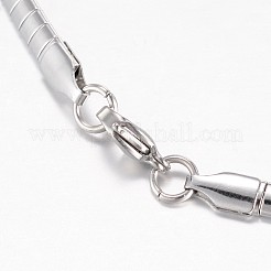 変色しない304ステンレススチールネックレス  カニカン付き  ステンレス鋼色  14.1cm（5-1/2インチ）&nbsp;X-NJEW-D274-02P