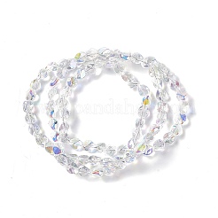 電気メッキガラスビーズセット  ABカラーメッキ  ナゲット  クリアAB  7x6.5x6mm  穴：0.9mm  約90個/連  24.41インチ（62cm）&nbsp;EGLA-L038-AB01