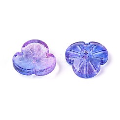 焼き絵用塗料、透明ガラスビーズキャップ  花  グリッターパウダー付き  モーブ  11.5x12x3.5~4mm  穴：1.2mm  約1750個/1000g&nbsp;DGLA-N014-09B-02
