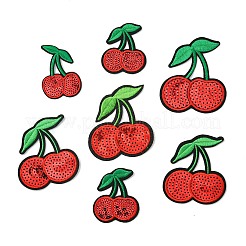 25Pcs 5 Styles Cherry Felt Fabric with Glitter Sequins Iron on/Sew On Patches&nbsp;PATC-CJ0001-02