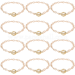12Pcs Alloy Cable Chain Bracelets for Women Men&nbsp;BJEW-SC0001-60G