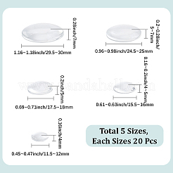 100Pcs 5 Styles Transparent Glass Cabochons&nbsp;GGLA-BBC0001-04
