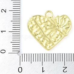 304ステンレスペンダント  花のチャーム入りハート  18KGP本金メッキ  18.5x20x2mm  穴：2.4mm&nbsp;STAS-P366-55G