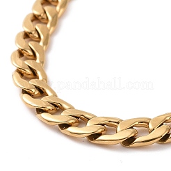 PVD Vacuum Plating 304 Stainless Steel Cuban Link Chain Bracelet for Men Women&nbsp;BJEW-E031-07G