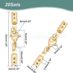 304ステンレススチール製ロブスタークロウ留め金20セット  コー​​ドが終了すると  ゴールドカラー  32mm&nbsp;STAS-UN0037-34