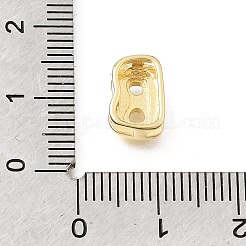 Brass Micro Pave Clear Cubic Zirconia Initial Spacer Bars&nbsp;KK-E802-34G-B