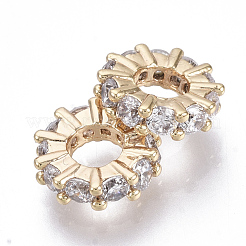 Brass Micro Cubic Zirconia Beads&nbsp;KK-N231-28-NF