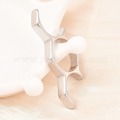 304ステンレススチール指輪  六角形  ステンレス鋼色  55x23.5mm  内径：18mm&nbsp;RJEW-D336-10P