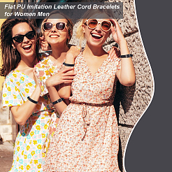Flat PU Imitation Leather Cord Bracelets for Women Men&nbsp;BJEW-WH0020-70B