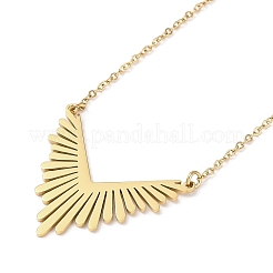 304 Stainless Steel Sun Radiates Pendant Necklace for Women&nbsp;NJEW-Q318-02G