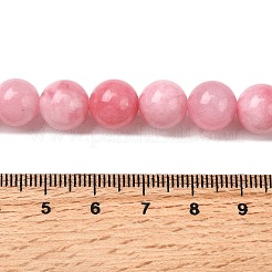天然染め白翡翠ビーズ連売り  ラウンド  ピンク  直径10~10.5mm  穴：1mm  約37個/連  14.76''~14.80''（37.5~37.6センチメートル）&nbsp;G-M402-C04-29