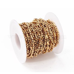 イオンプレーティング（IP）304ステンレスチェーン  溶接されていない  スプールで  ゴールドカラー  6x3x1.5mm  約32.81フィート（10m）/ロール&nbsp;STAS-M295-08G-B