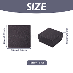 厚紙ギフトボックス  中に黒いスポンジを入れて  正方形  ブラック  7.5x7.5x3.5cm&nbsp;YS-TAC0001-17B-02