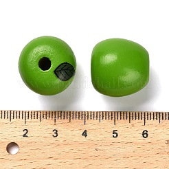 ウッドビーズ  色とりどりの果物  りんご  19x19mm  穴：4~5mm&nbsp;WOOD-S652-01E