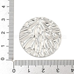 変色しない304ステンレススチールペンダント  テクスチャ  フラットラウンドのチャーム  ステンレス鋼色  30x2mm  穴：2mm&nbsp;STAS-M001-06P