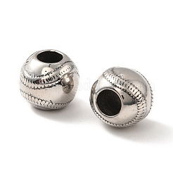 316サージカルステンレススチールヨーロピアンビーズ  大穴ビーズ  ロンデル  アンティークシルバー  11.5x10mm  穴：5mm&nbsp;STAS-A060-04AS