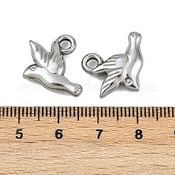304ステンレスペンダント  鳩のチャーム  変色防止  ステンレス鋼色  16.5x19.5x4.5mm  穴：3.5mm&nbsp;STAS-D363-07P