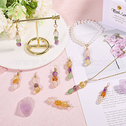 Copper Wire Wrapped Natural Gemstone Pendants&nbsp;PALLOY-FH00038