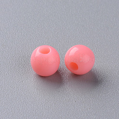 不透明なアクリルビーズ  ラウンド  鮭色  6x5mm  穴：1.8mm  約440個/50g&nbsp;X-MACR-S370-C6mm-A04