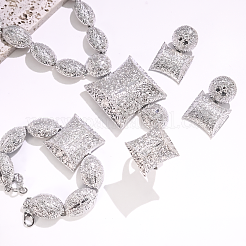 Women's Brass Bracelets & Earrings & Necklaces & Rings Sets&nbsp;NC4377-1