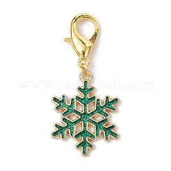 Christmas Sonwflake Alloy Enamel Pendant Decorations&nbsp;HJEW-JM01511